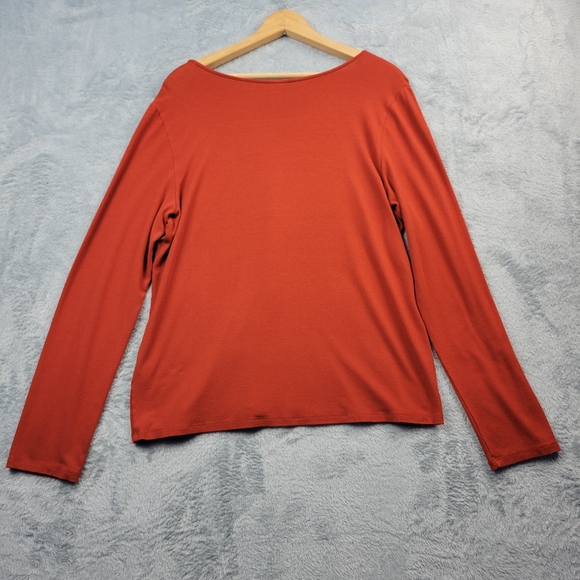Eileen Fisher Womens Blouse Size Large Scoop Stretch Made In USA Lagenlook - Picture 3 of 10